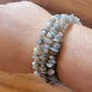 Labradorite Wrap Bracelet Gemstone Raw Chips set in Memory Wire