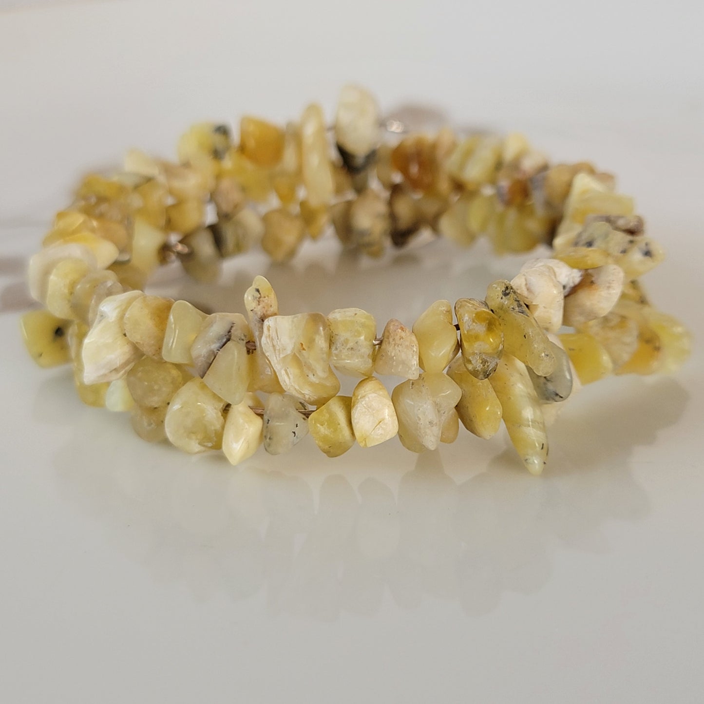 Opal Wrap Bracelet Gemstone Raw Chips set in Memory Wire