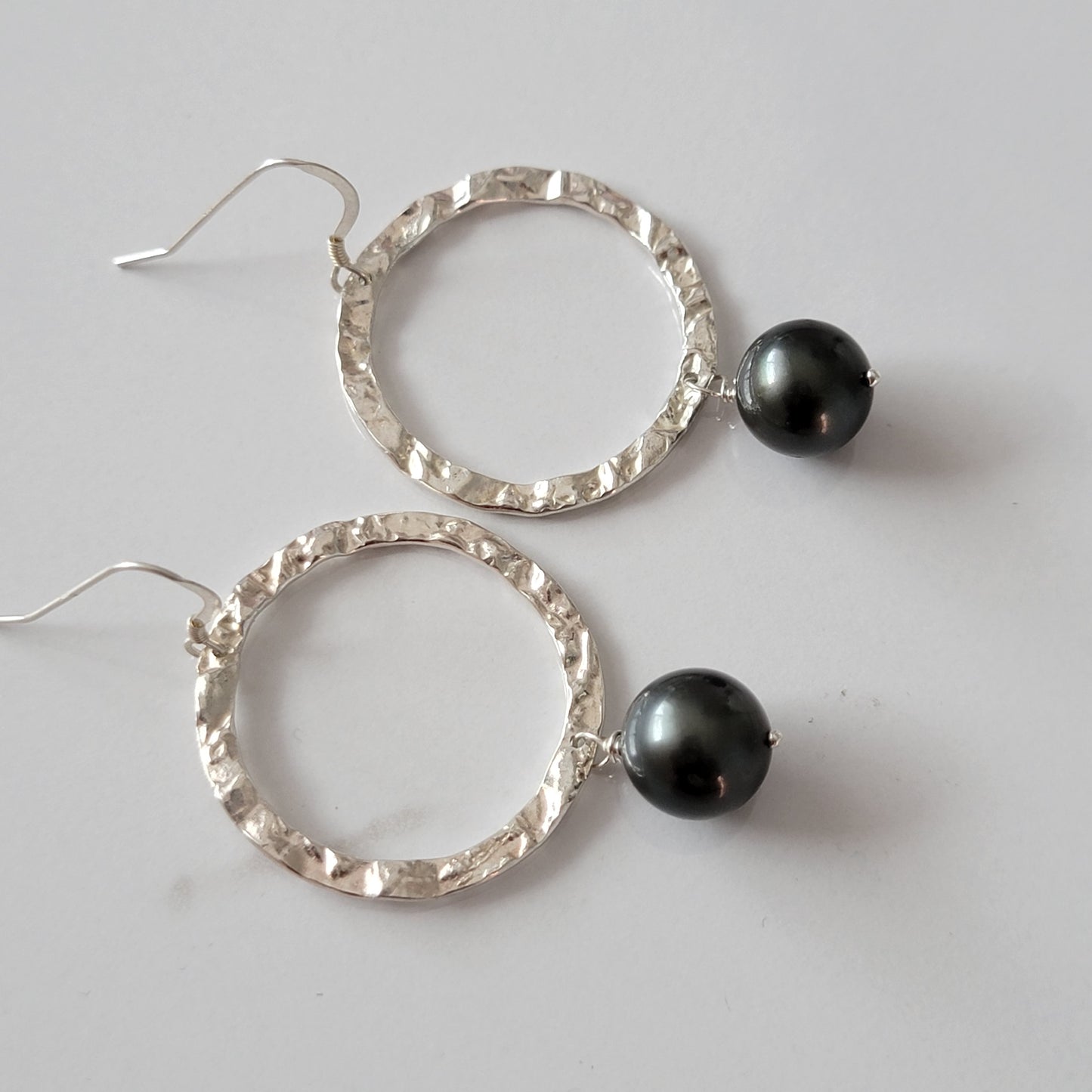 Tahitian Pearl Earrings Large Dangle Statement Sterling Silver June Birthstone Black South Sea Pearl