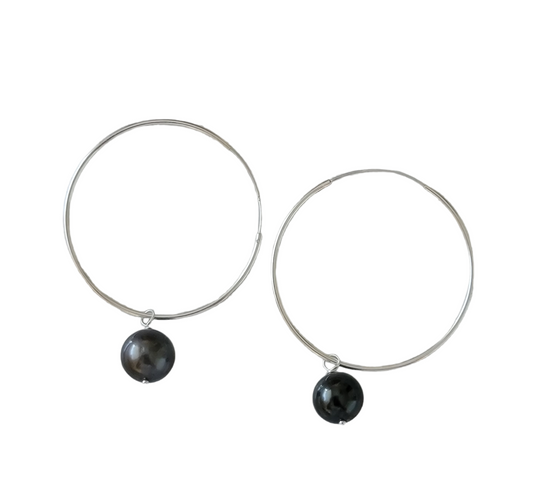 Tahitian Black Pearl Earrings Dangle