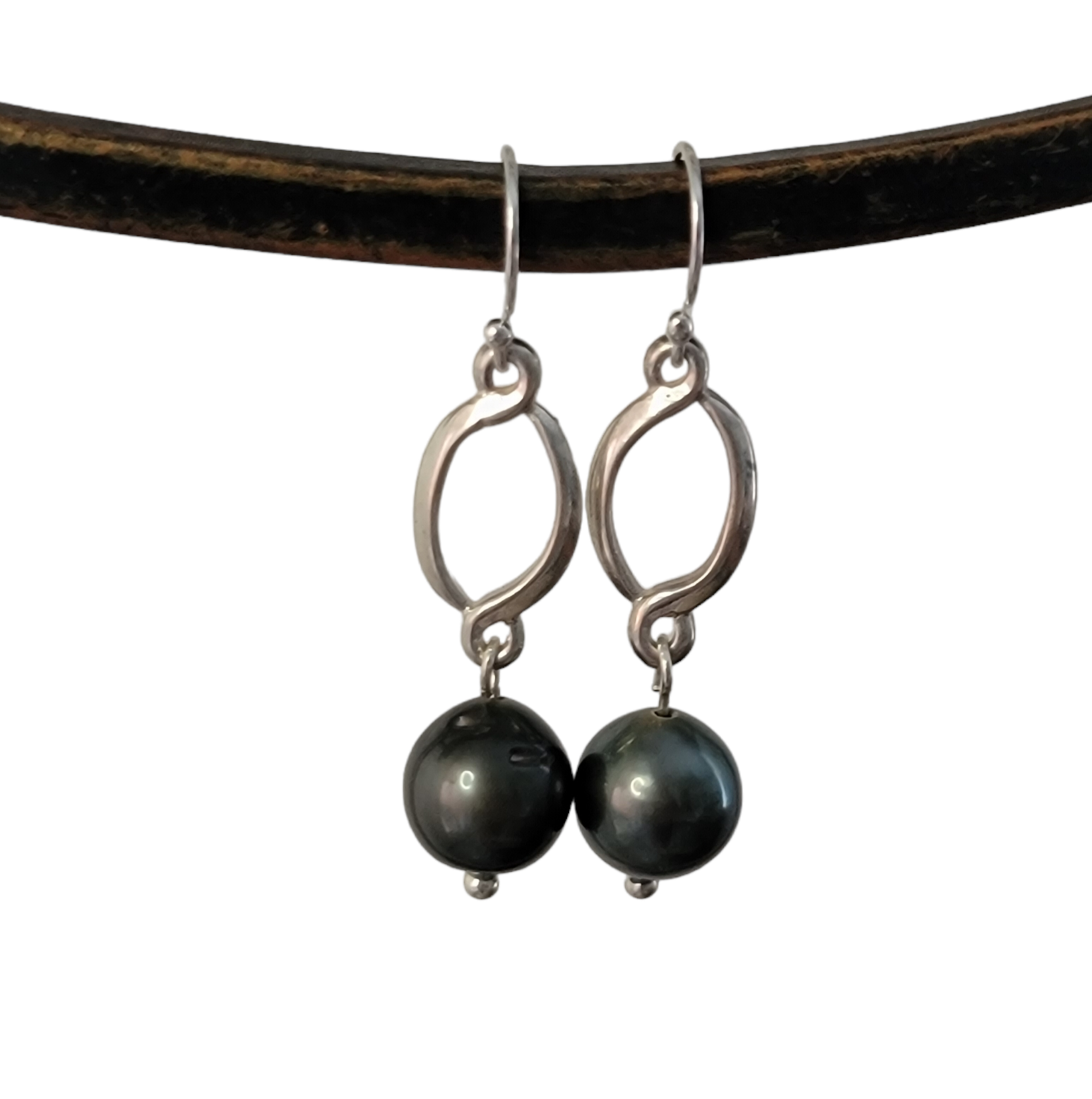 Tahitian Black Pearl Earrings Dangle 