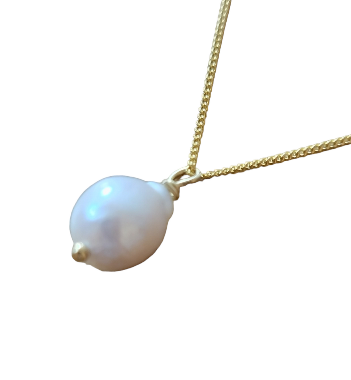 Baroque Pearl Drop Necklace 14K Gold Filled Dainty Delicate Necklace June Birthstone