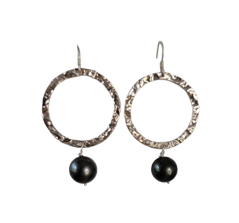 Tahitian Black Pearl Earrings Dangle