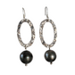 Tahitian Pearl Earrings Dangle Drop Statement  in Sterling Silver June Birthstone Black South Sea Pearl