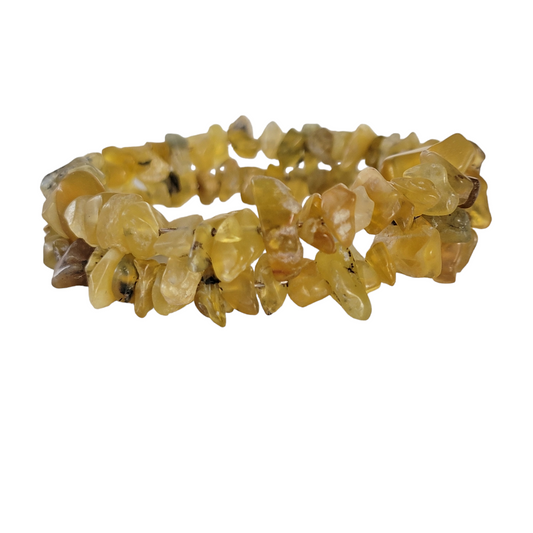 Natural Wax Opal Wrap Bracelet Gemstone Raw Chips set in Memory Wire