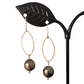 Black Tahitian Pearl Earrings Drop Dangle Sterling Silver June Birthstone Black South Sea Pearl