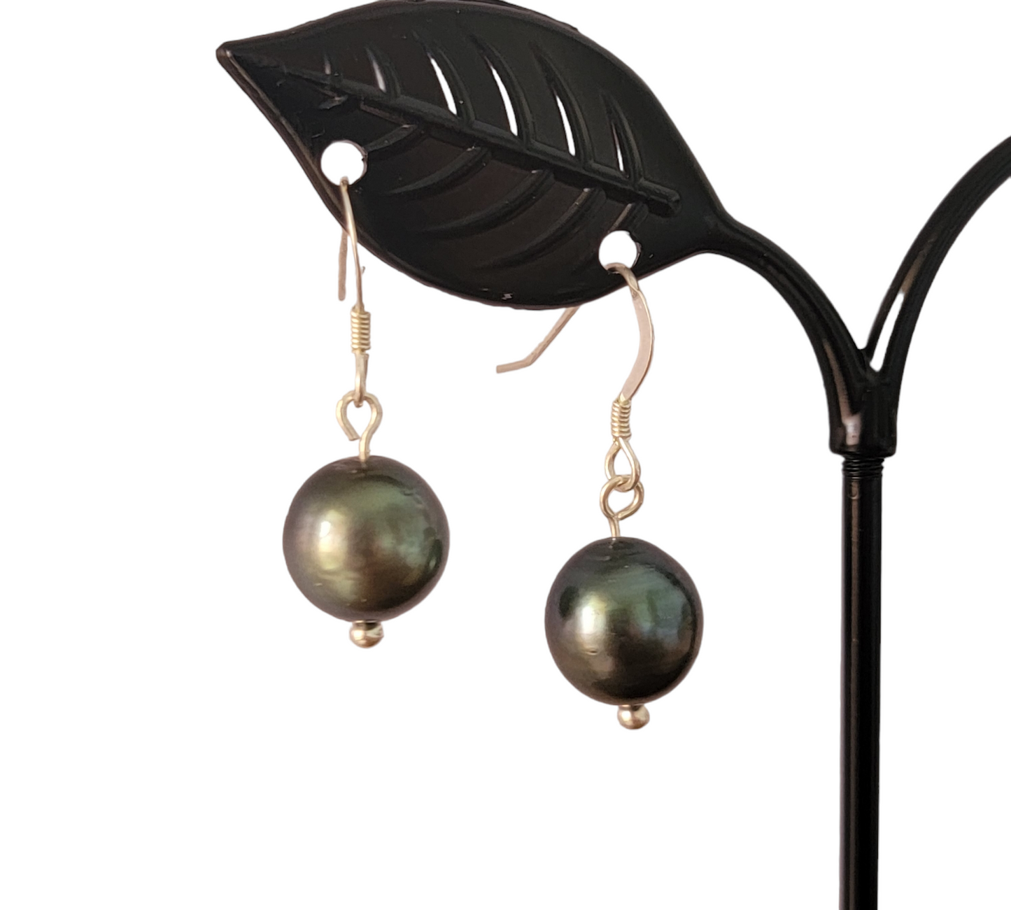 Tahitian Black Pearl Earrings Dangle