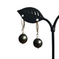 Tahitian Black Pearl Earrings Dangle